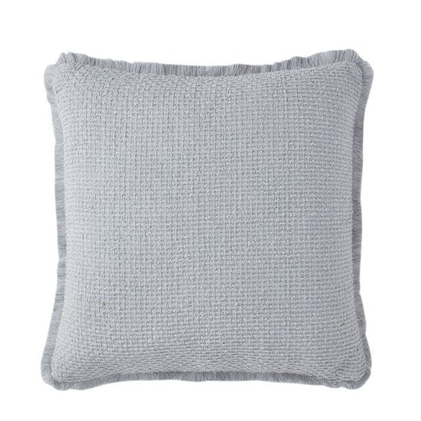 My Texas House Sabine Woven Boucle Textured Fringe Solid Square Decorative Pillow Cover, 20" x 20... | Walmart (US)