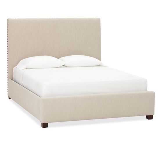 Raleigh Upholstered Square Tall Bed | Pottery Barn (US)