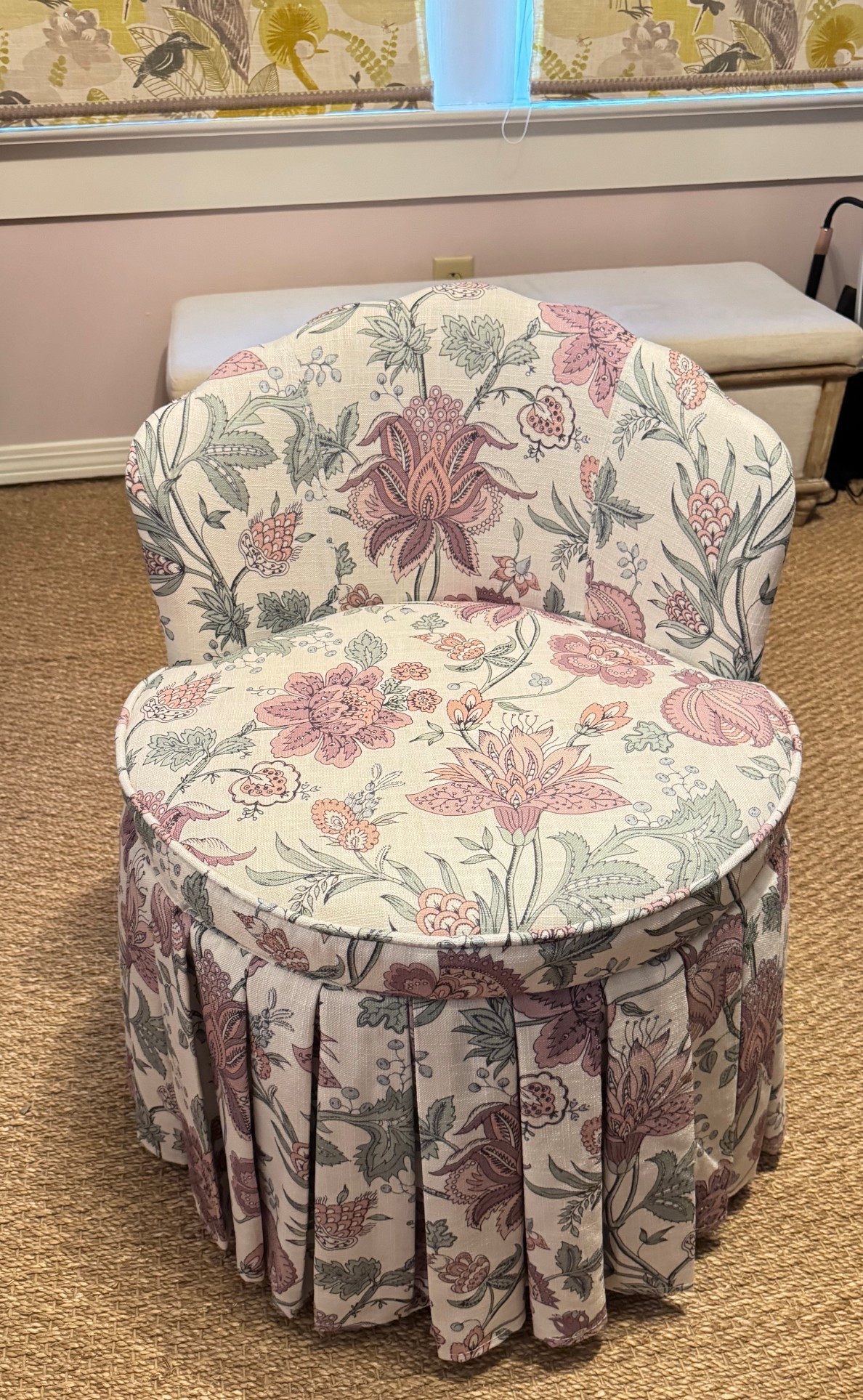 Finally found a vanity chair! Can’t believe the price of this custom looking chair. The seat is removable for storage and it arrived fully assembled 🙌🏼 

#LTKHome #LTKmorningroutine #LTKSaleAlert