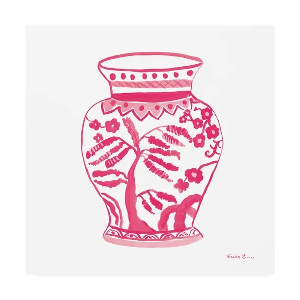 Trademark Fine Art 'Chinoiserie IV Pink' Canvas Art by Farida Zaman | Walmart (US)