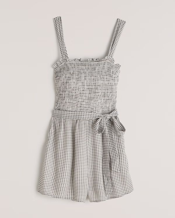 Wide Strap Smocked Romper | Abercrombie & Fitch (US)