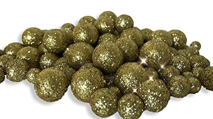 BANBERRY DESIGNS Gold Iridescent Foam Balls - Large Set of Glitter Vase Filler Decorative Balls – Ta | Amazon (US)
