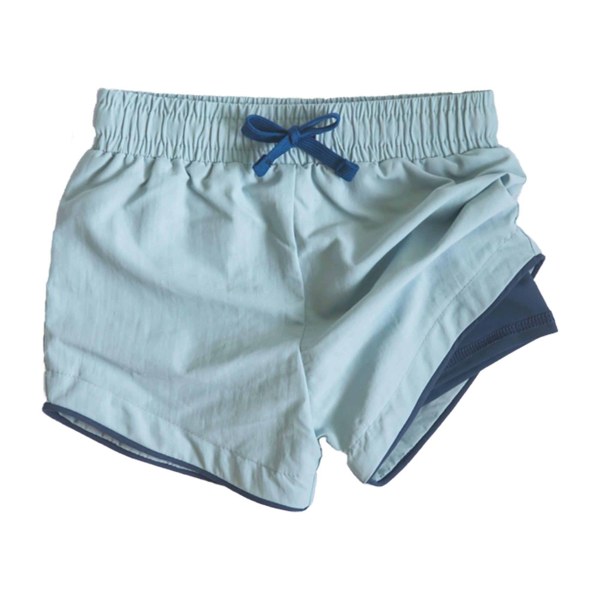 Cabana Short - Owen, Light Blue with Navy Liner Swim Short | Maisonette