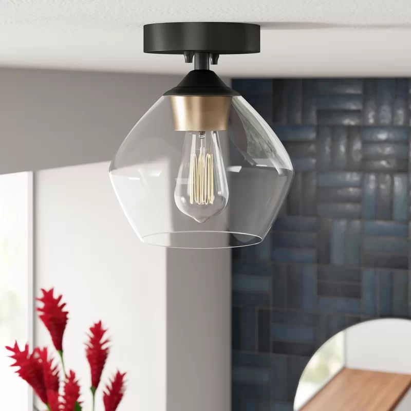 Orhan Glass Semi Flush Mount | Wayfair North America