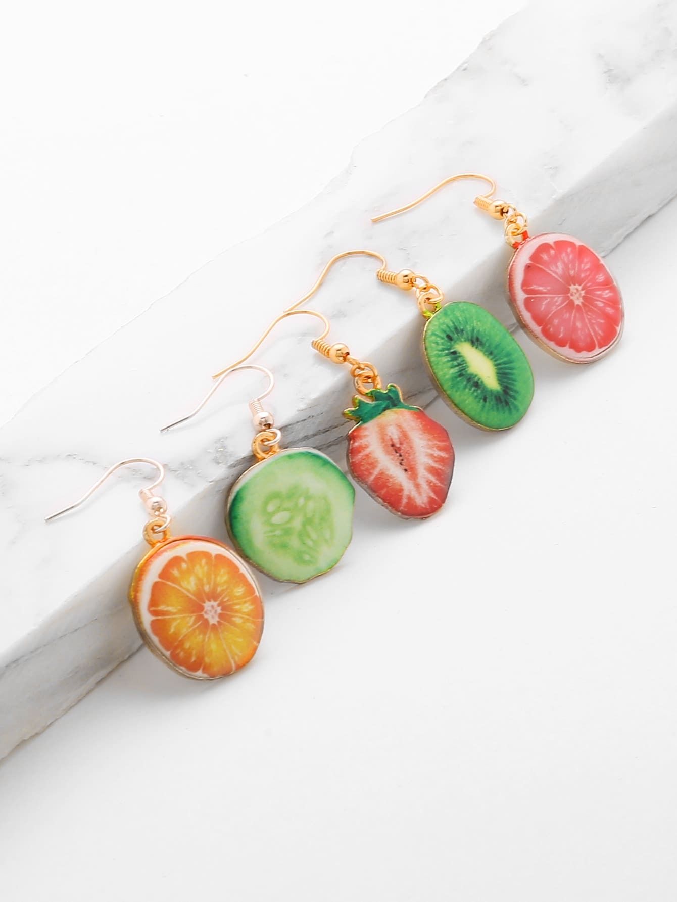 Fruit Shaped Cute Earring Set | SHEIN