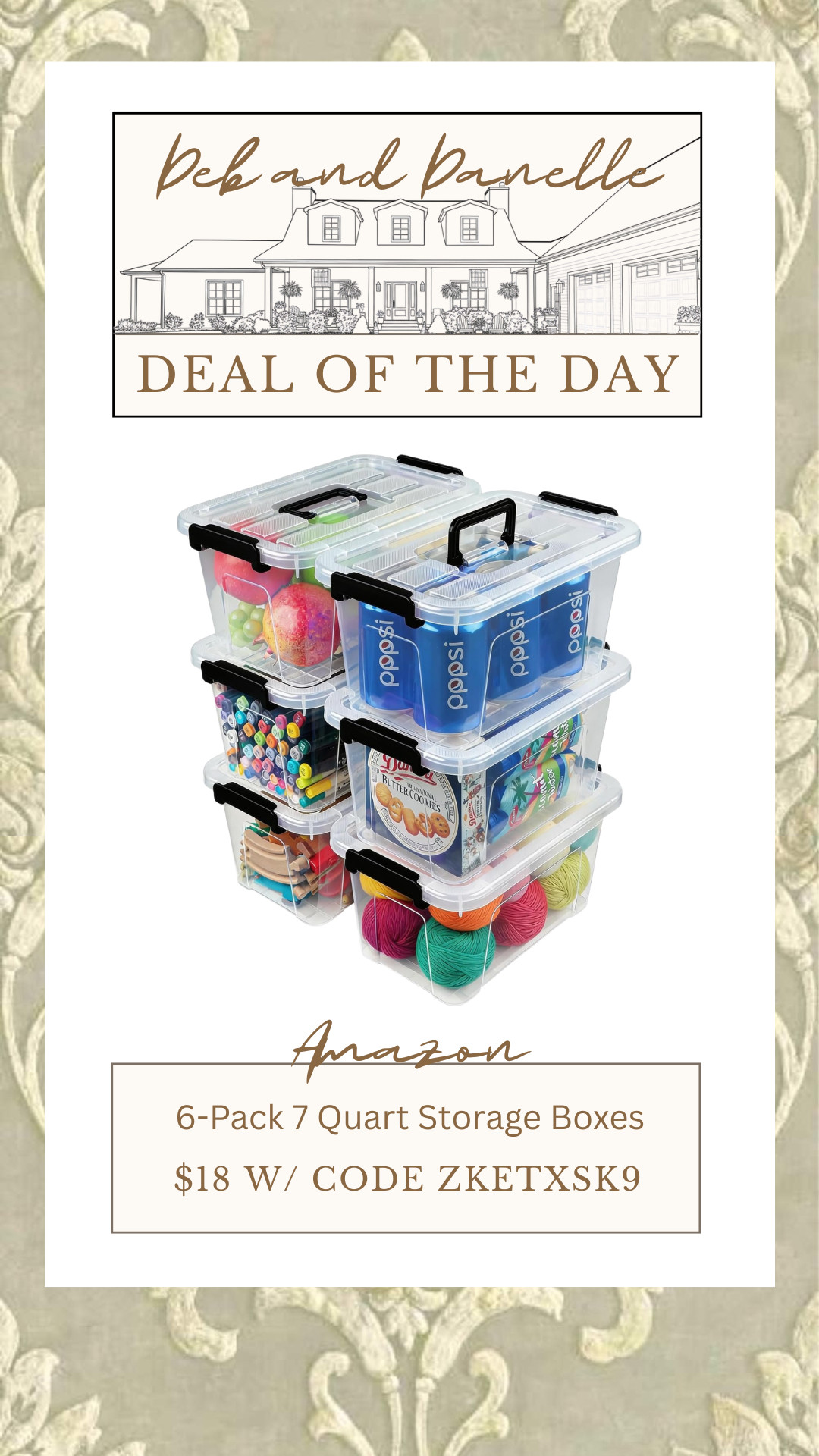 Get 50% off of this set of six plastic storage organizer bins from Amazon.  

 #LTKHome #LTKSaleAlert