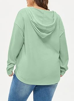 Eytino Plus Size Sweatshirts for Women Long Sleeve V Neck Drawstring Pullover Hoodies Tops(1X-5X) | Amazon (US)