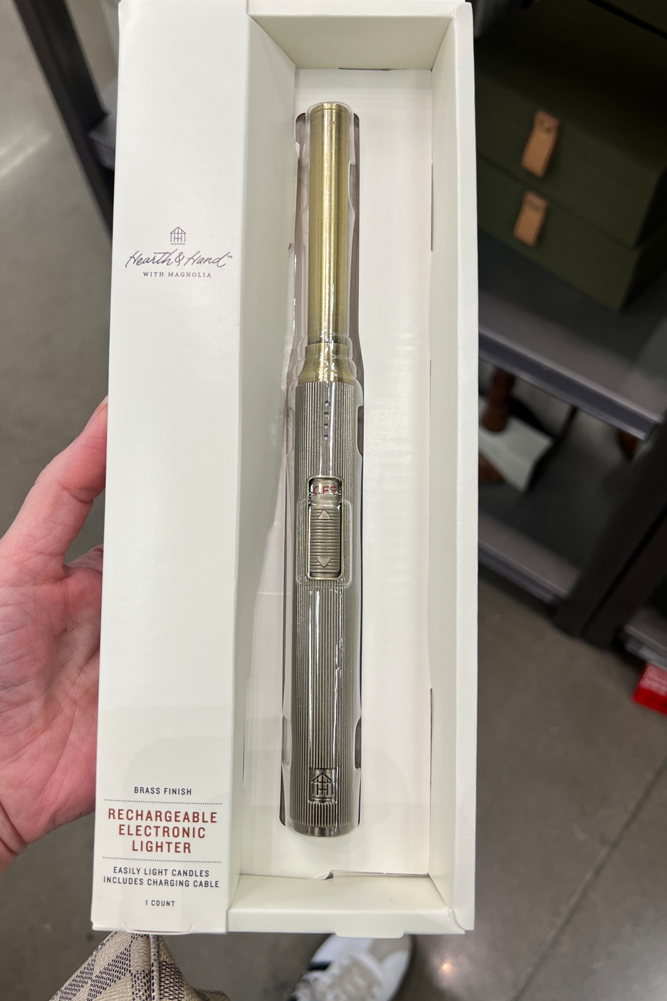 Hearth and Hand lighter 
Hearth and Hand rechargeable brass lighter 

#LTKHome #LTKSaleAlert #LTKSeasonal