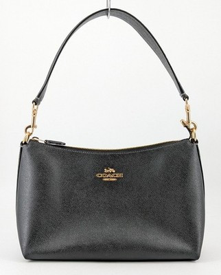 Coach CE584 Clara Shoulder Bag Black Crossgrain Leather Top Zip Purse | eBay US
