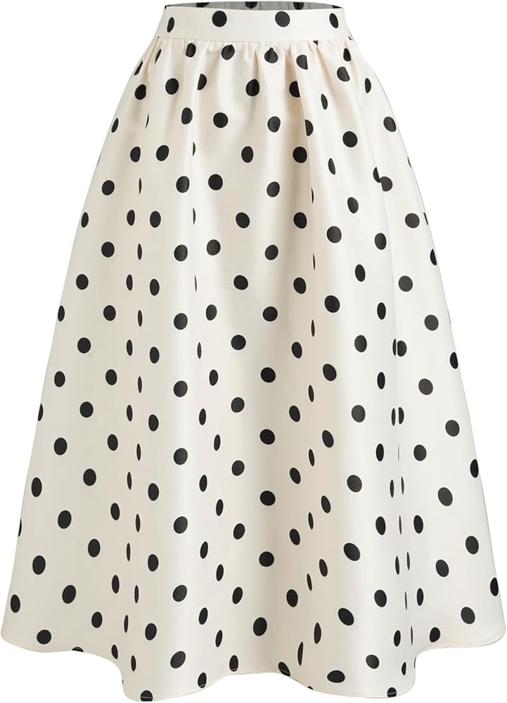 CIDER Womens Polka Dot Maxi Skirts A Line Elastic Waisted Elegant Vintage Outfits Casual Skirt 20... | Amazon (US)
