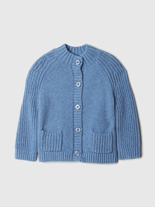 Baby CashSoft Shaker-Stitch Mockneck Cardigan | Gap (US)