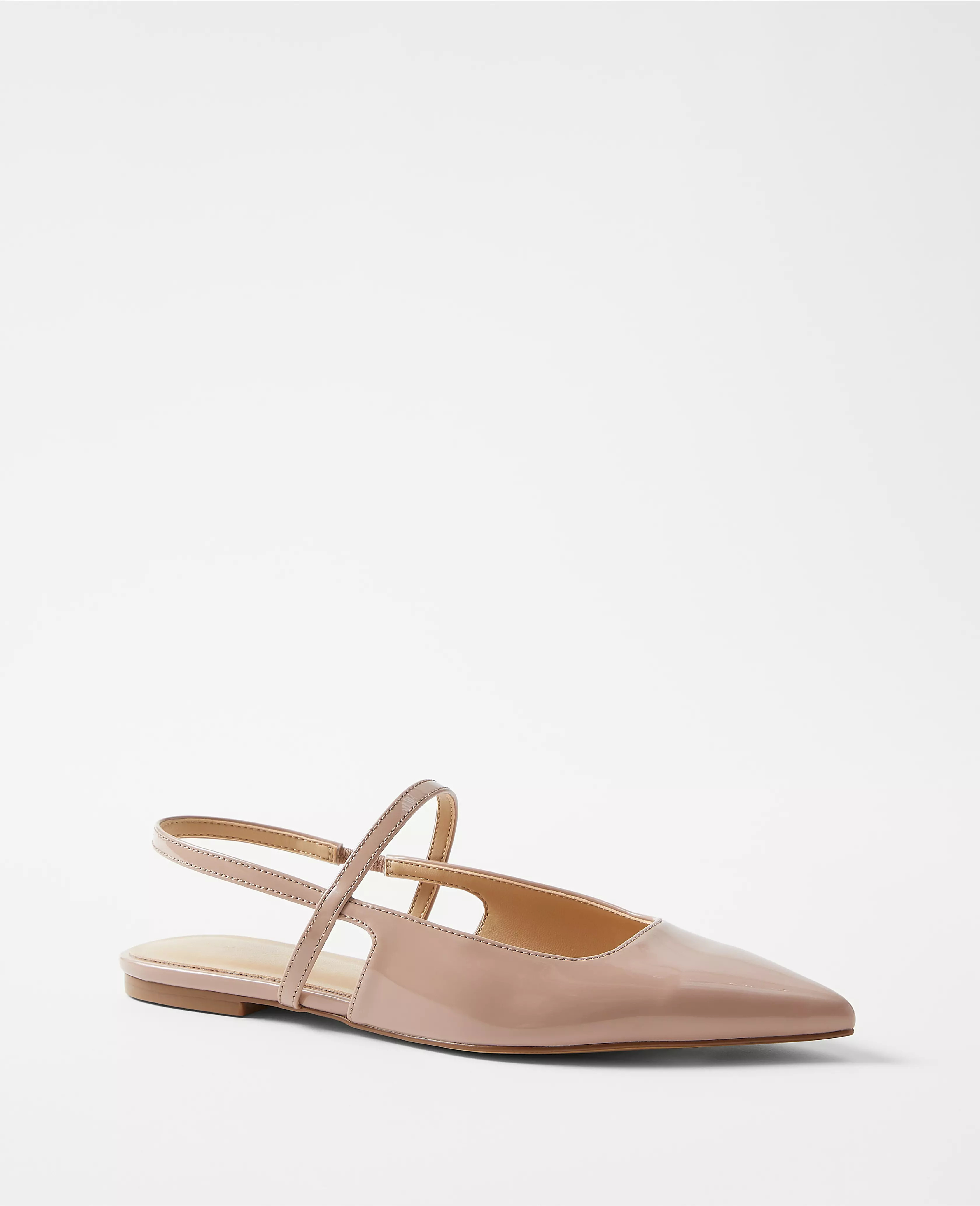 Patent Strappy Pointy Toe Flats | Ann Taylor (US)