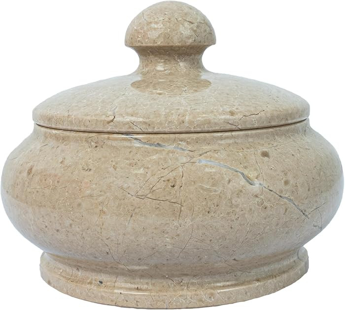 Natural Marble Jar with Lid - 3 Inch Polished Marble Salt Cellar & Spice Jar - Small Jewelry Box ... | Amazon (US)