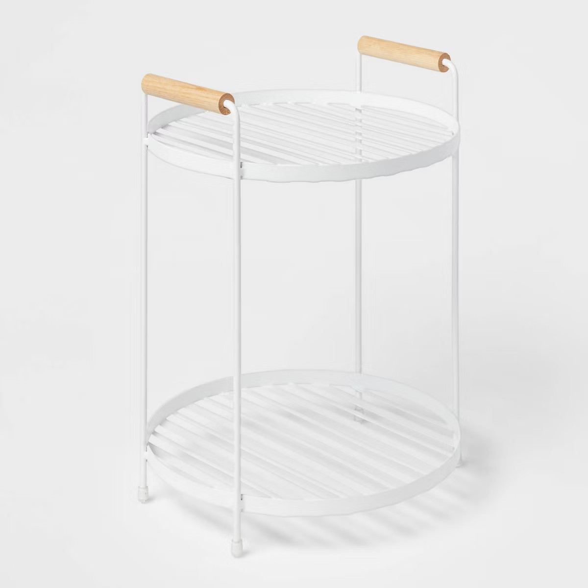 Round Vanity Organizer with Wood Handles - Brightroom™ | Target