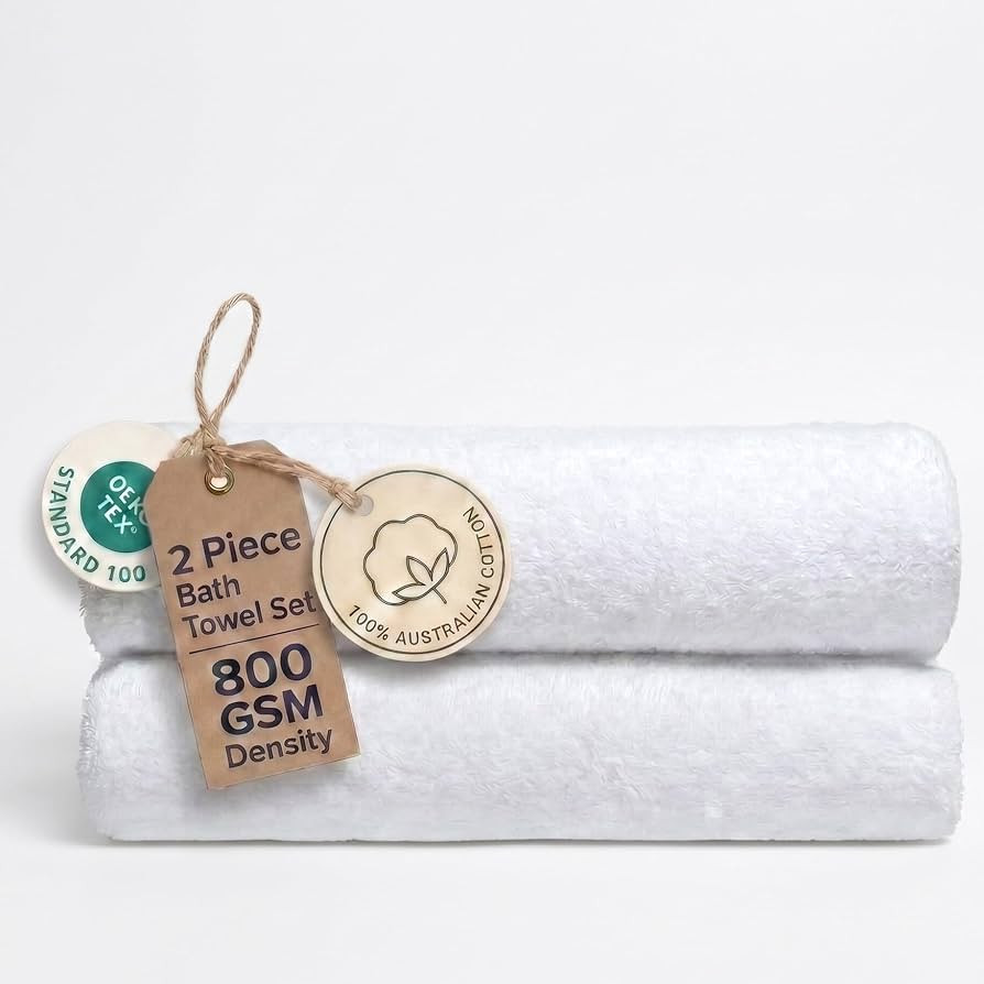 Italic Ultraplush 100% Australian Cotton Towels - Set of 2 Luxury Bath Towels, Quick Dry Plush an... | Amazon (US)