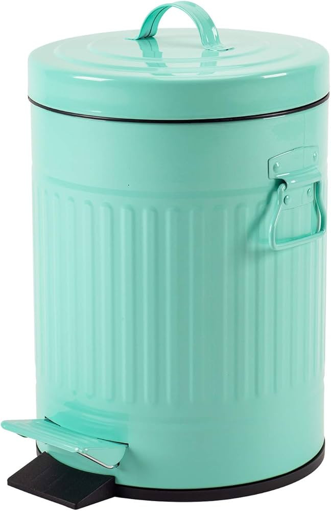 Bathroom Trash Can with Lid, Small Waste Basket for Home Bedroom, Retro Step Garbage Can with Sof... | Amazon (US)