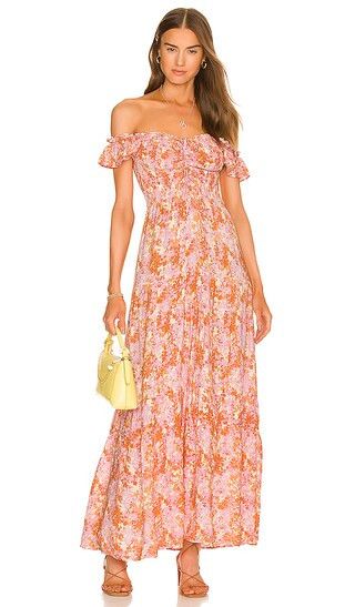 Lucia Dress | Pink Floral Dress | Pink And Orange Dress Spring Summer Floral Maxi Dress Floral Gown | Revolve Clothing (Global)