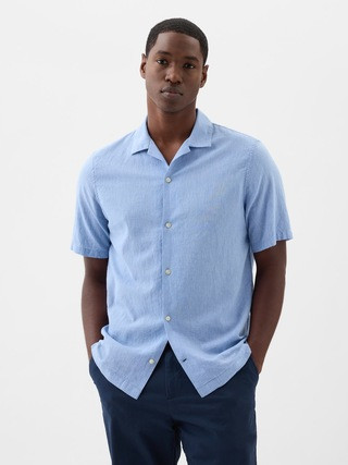 Linen-Blend Vacay Shirt in Standard Fit | Gap Factory