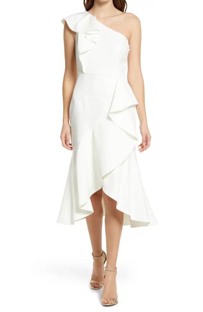 One-Shoulder Ruffle High/Low Cocktail Dress | Nordstrom