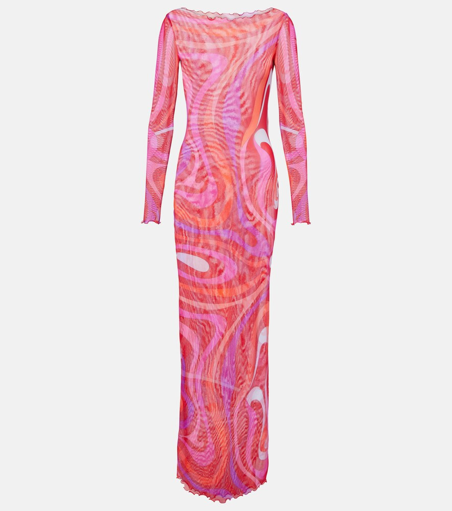 Pucci Abito lungo semitrasparente Marmo | Mytheresa (IT)