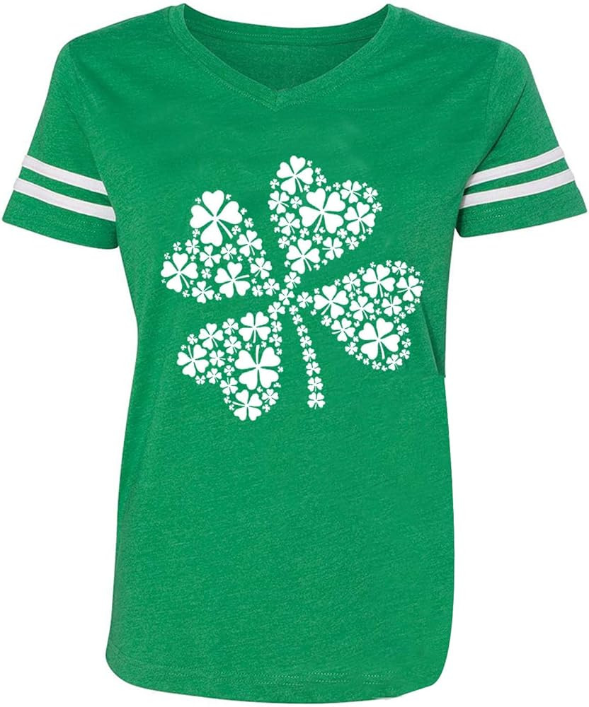 St Patricks Day Shirt for Women Irish Lucky Shamrock V-Neck Short Sleeve St Paddy's Day Tee Tops | Amazon (US)