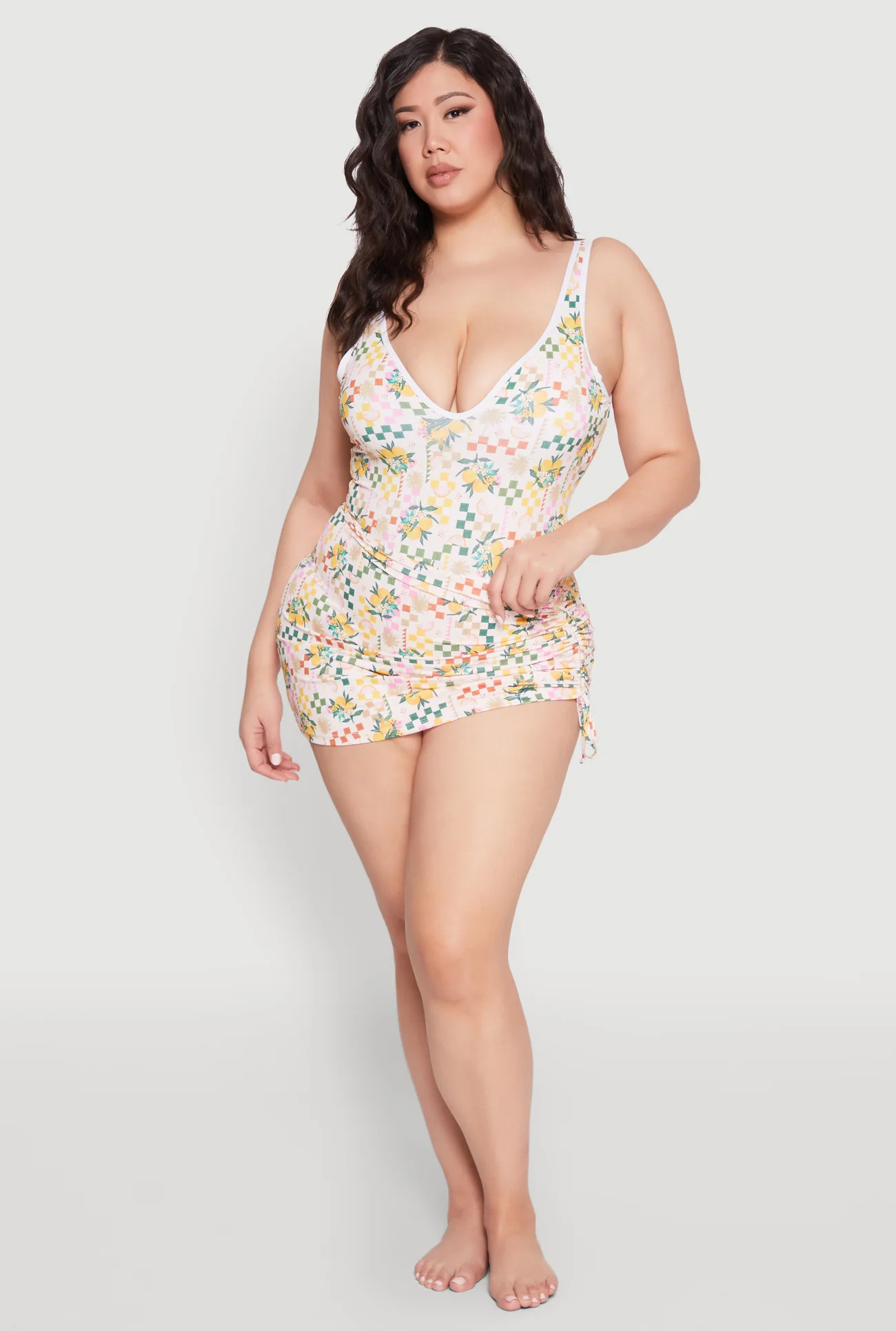 Plus Size Citrus Pattern Sarong Cover Up | Rainbow Shops