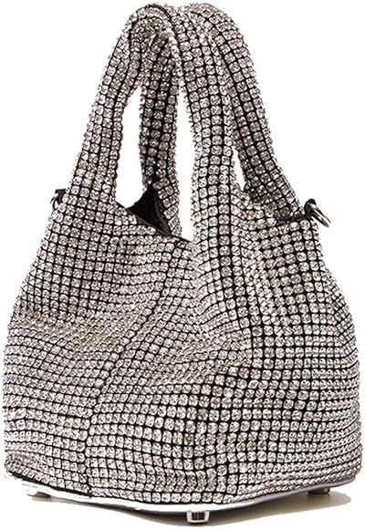 Allsolvable Rhinestone Mini Bag Women Blingbling Sparkle Purse Crystal Clutch Handbags Silver Par... | Amazon (US)
