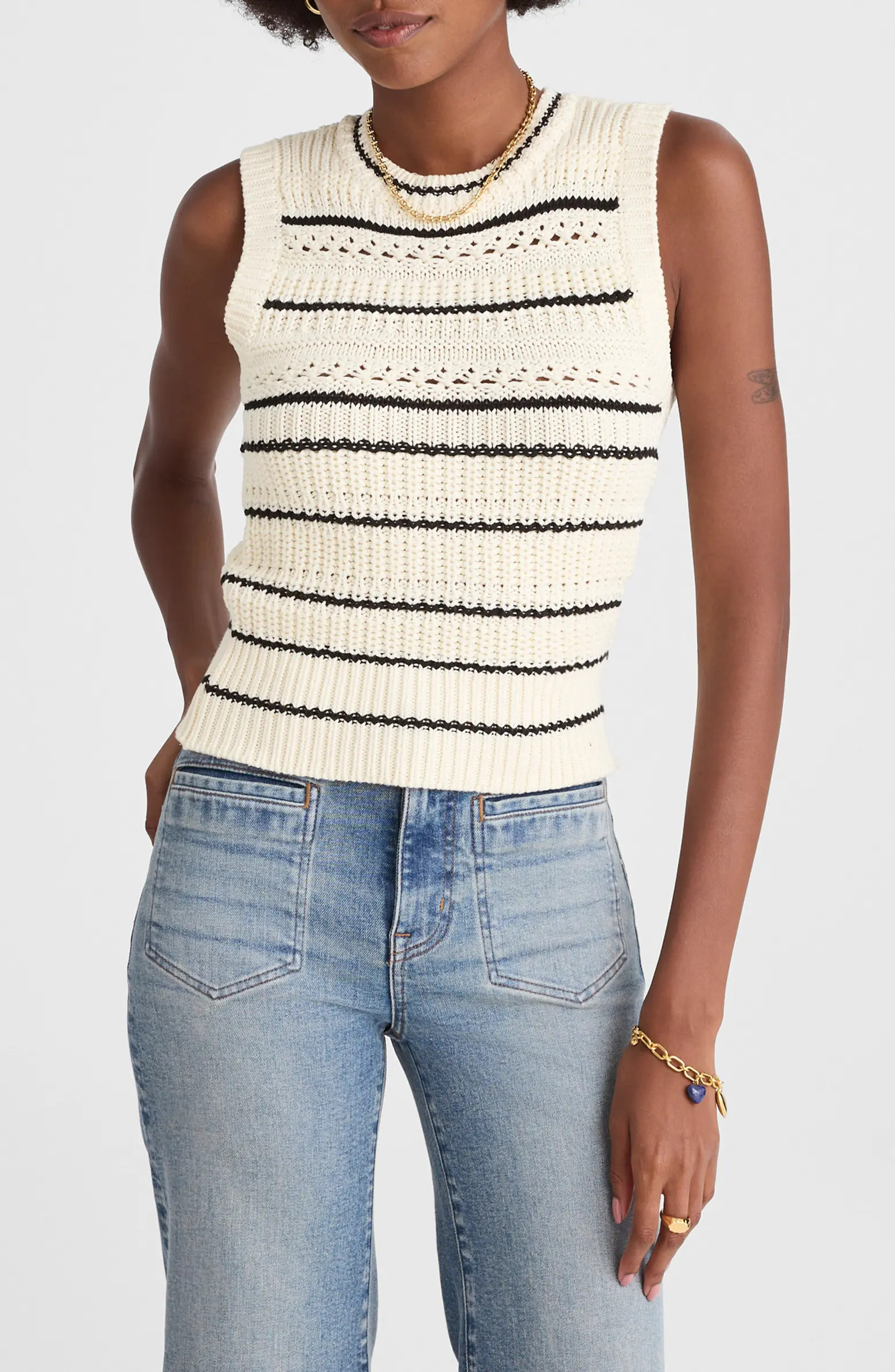 Stripe Cotton Sweater Vest | Nordstrom