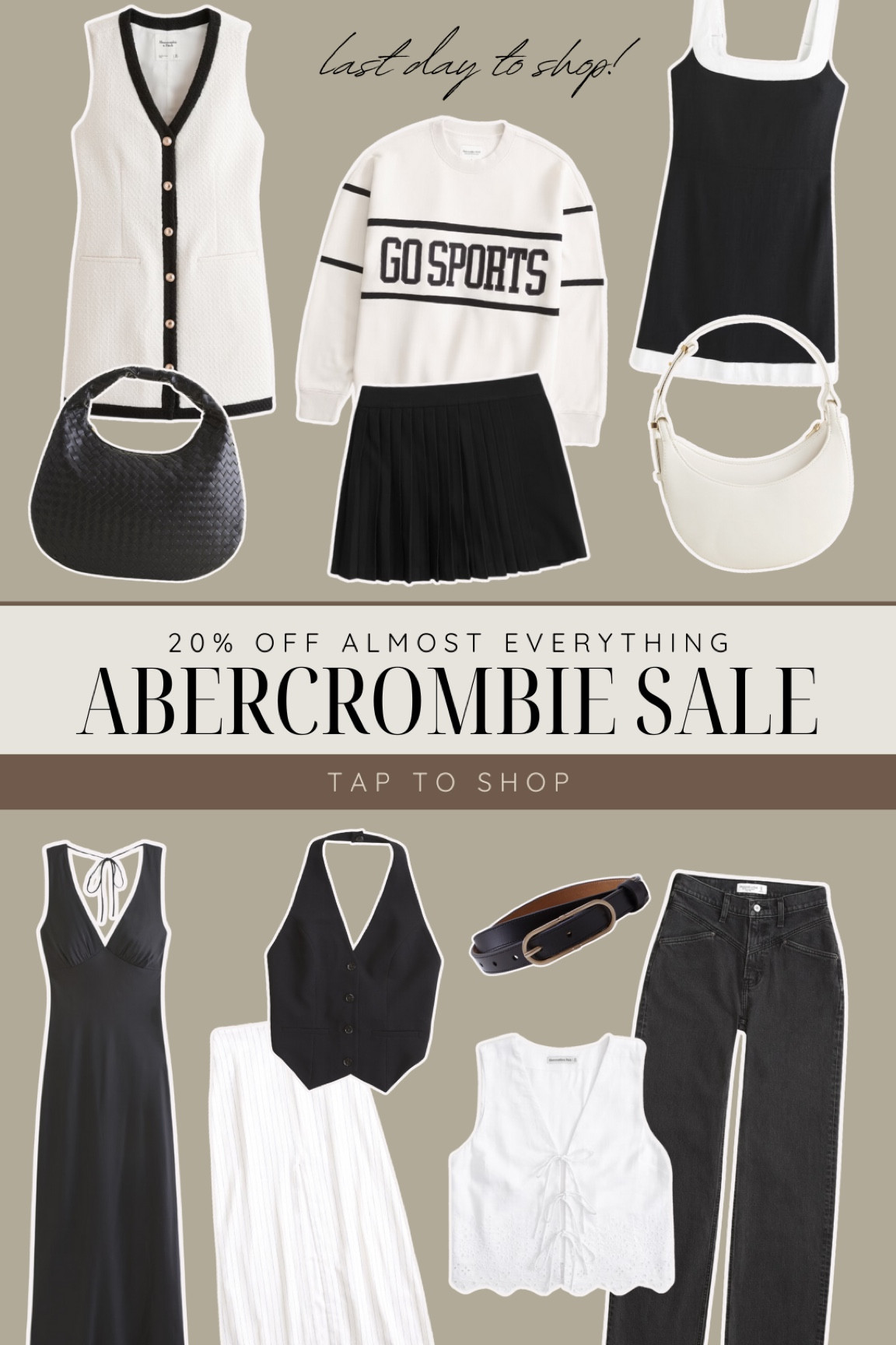 Abercrombie 20% off sale!


Chic style, long black dress, fall outfit, purse, black and white look, neutral, minimalistic, black denim jeans, mini dress, black vest, summer outfit, country concert outfit

#LTKStyleTip #LTKSaleAlert #LTKItBag