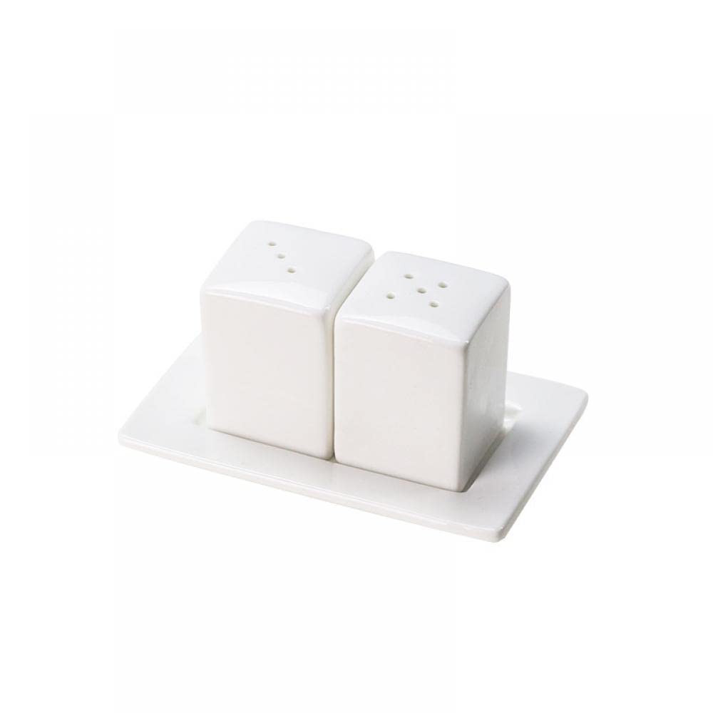 Gaolinci White Porcelain Salt & Pepper Shakers, Salt Shaker Set with Tray | Amazon (US)