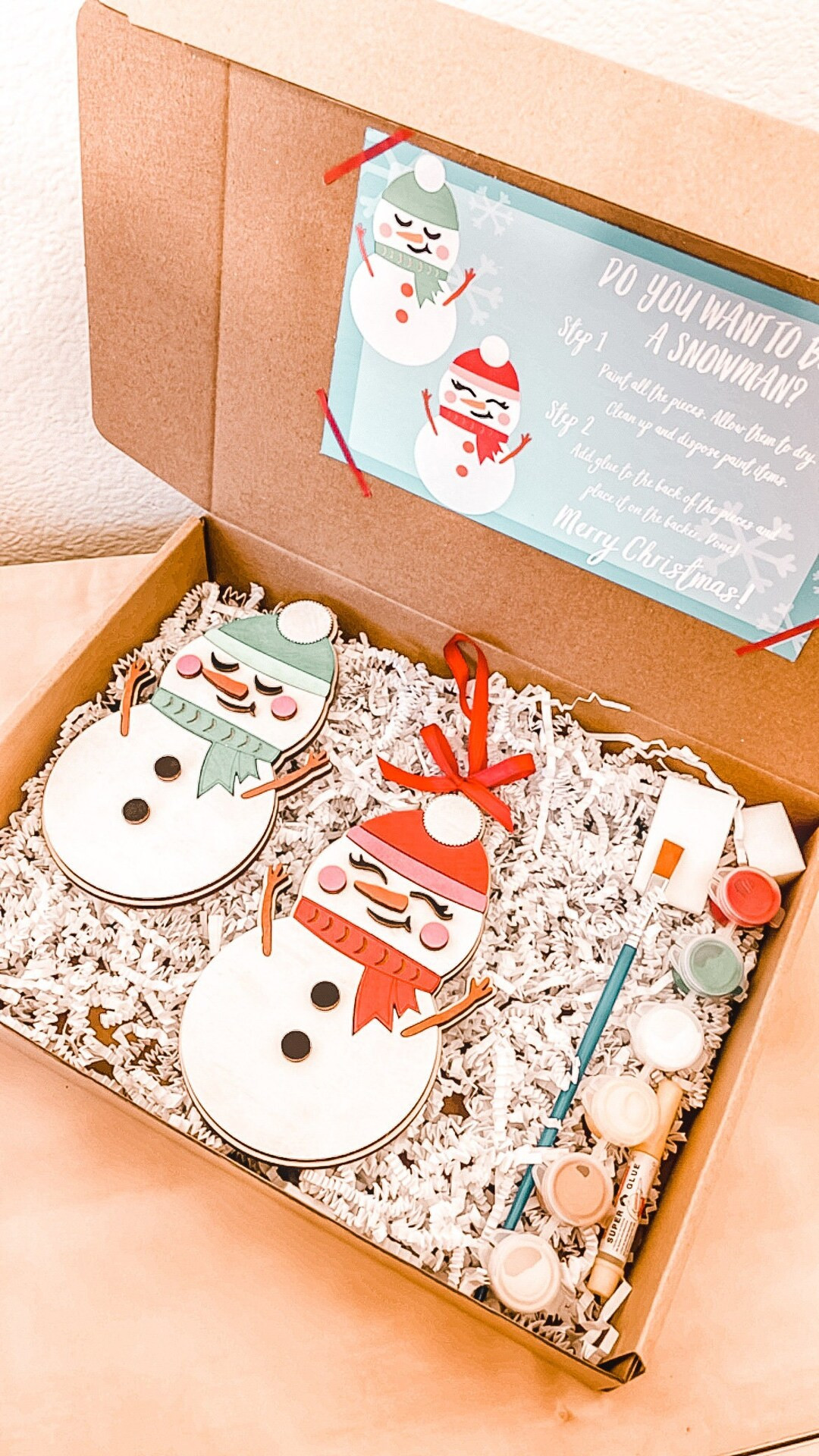 Christmas DIY Kit, Christmas DIY Ornament Kit, Snowman Ornament Kit, Christmas DIY Paint Kit, Chr... | Etsy (US)