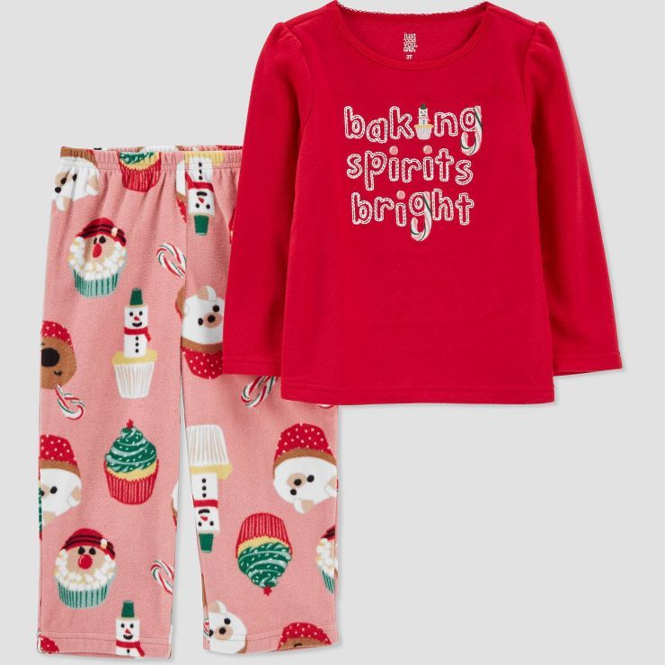 Carter's Just One You® Toddler Girls' 2pc Christmas Cupcakes Pajama Set - Red | Target