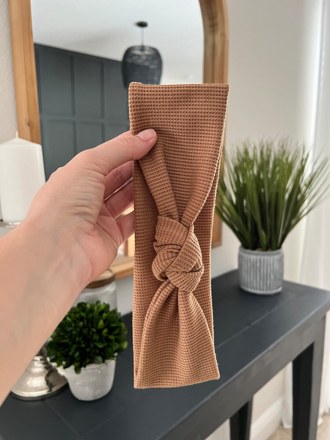 Waffle Brown Rib Knot Headband, Neutral Headbands, Nurse Hairband, Yoga Headband, Fall Accessorie... | Etsy (US)