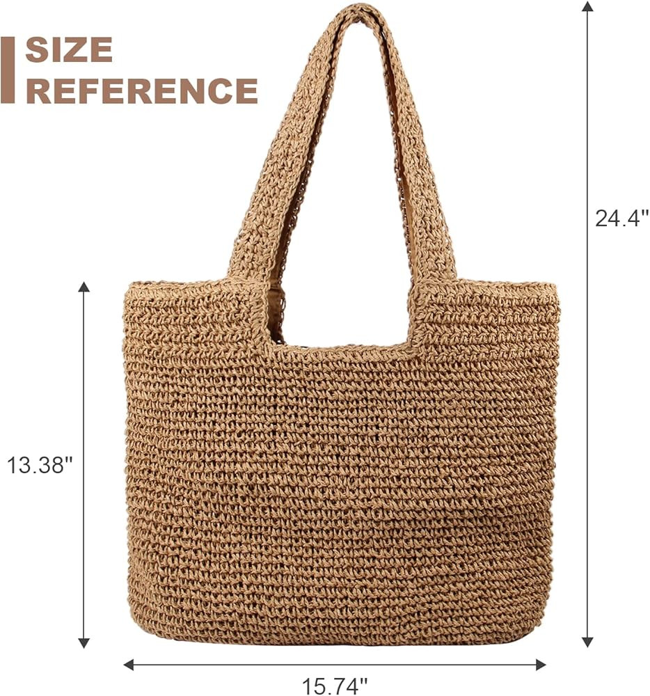 Freie Liebe Straw Beach Bag for Women Summer Woven Tote Bag Shoulder Handbags | Amazon (US)