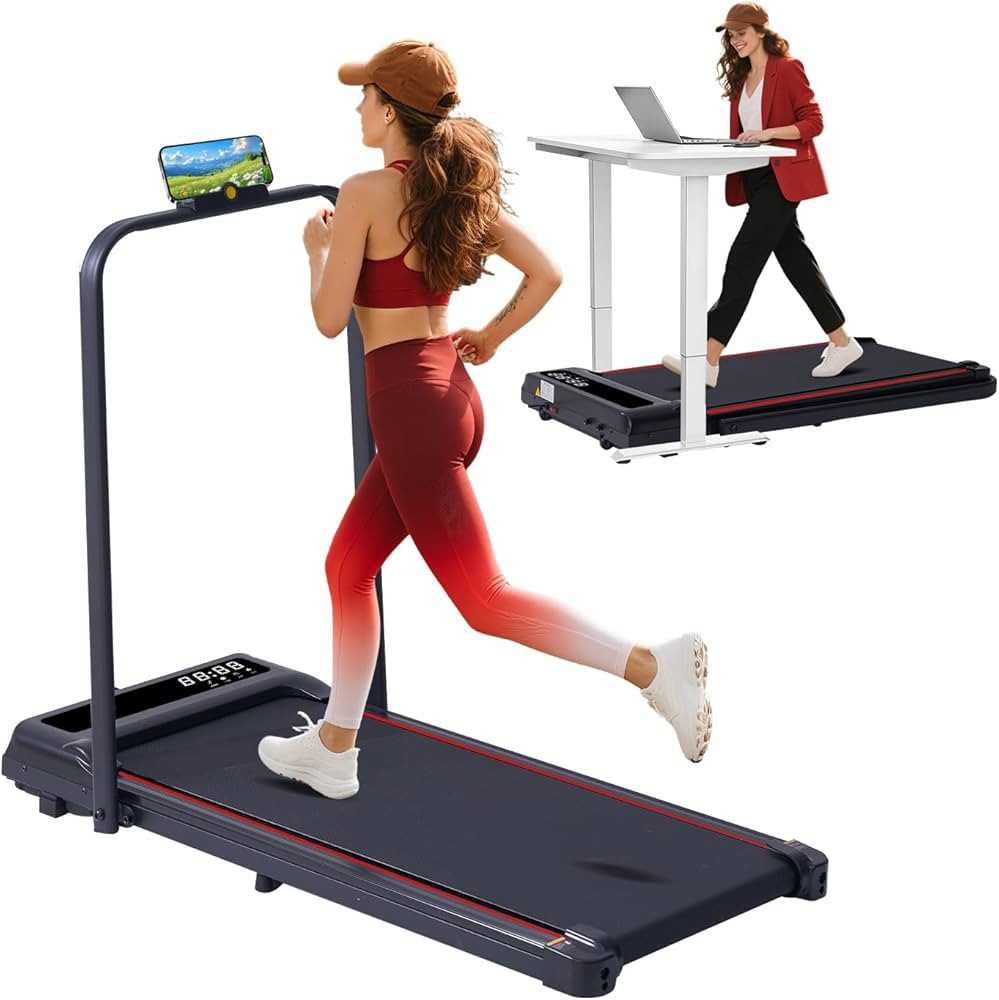 Treadmill with Handles for Home Small, 3.0HP Electric Compact Walking Pad Treadmills with Handle ... | Amazon (US)