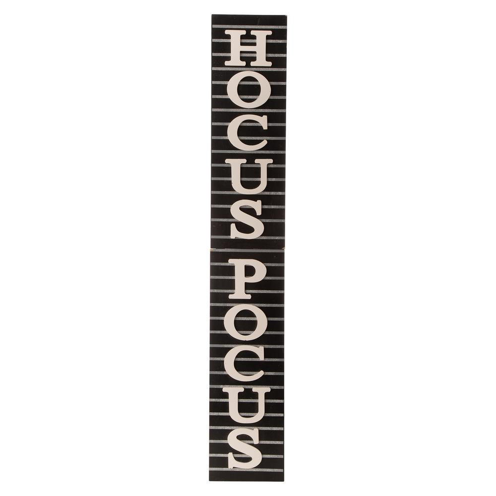 Glitzhome 60 in. H Halloween Wooden Hocus Pocus Standing Porch Sign or Hanging Decor (KD, 2-Func... | The Home Depot