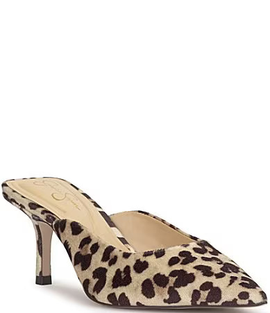 Jessica Simpson Belvaen Leopard Print Heeled Mules - 9.5 | Dillard's