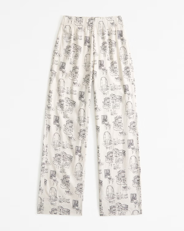 Women's Linen-Blend Pull-On Pant | Women's Clearance | Abercrombie.com | Abercrombie & Fitch (US)