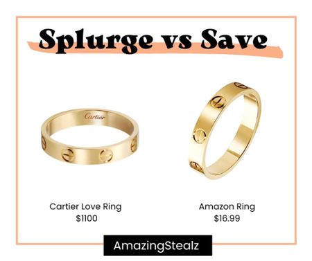 Cartier The Love Ring Vs Amazon Love Ring. $16 or $1100?!  Gold Ring. Love Ring.  Cartier Lookalike. Cartier Dupe  

#LTKsalealert #LTKunder50 #LTKSeasonal