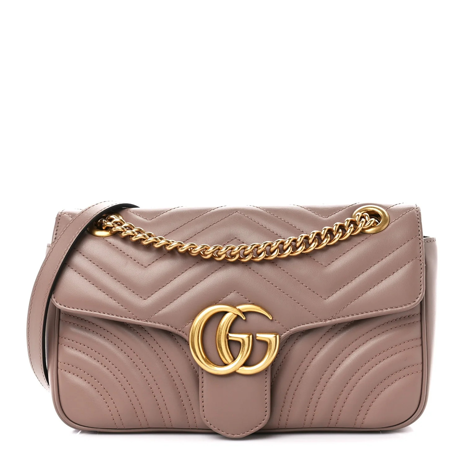 Calfskin Matelasse Small GG Marmont Shoulder Bag Porcelain Rose | FASHIONPHILE (US)
