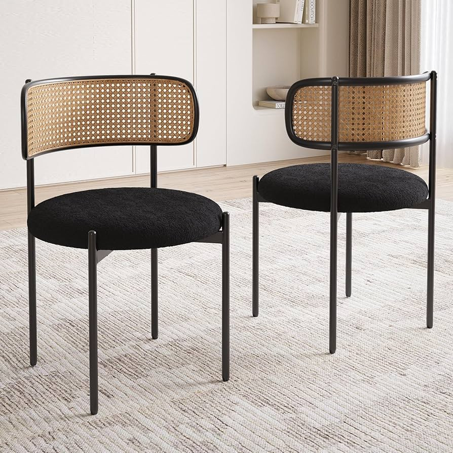 Farini Kitchen Chairs Set of 2, Mid-Century Modern Dining Chairs,Kitchen Dining Room Chairs, Ratt... | Amazon (US)