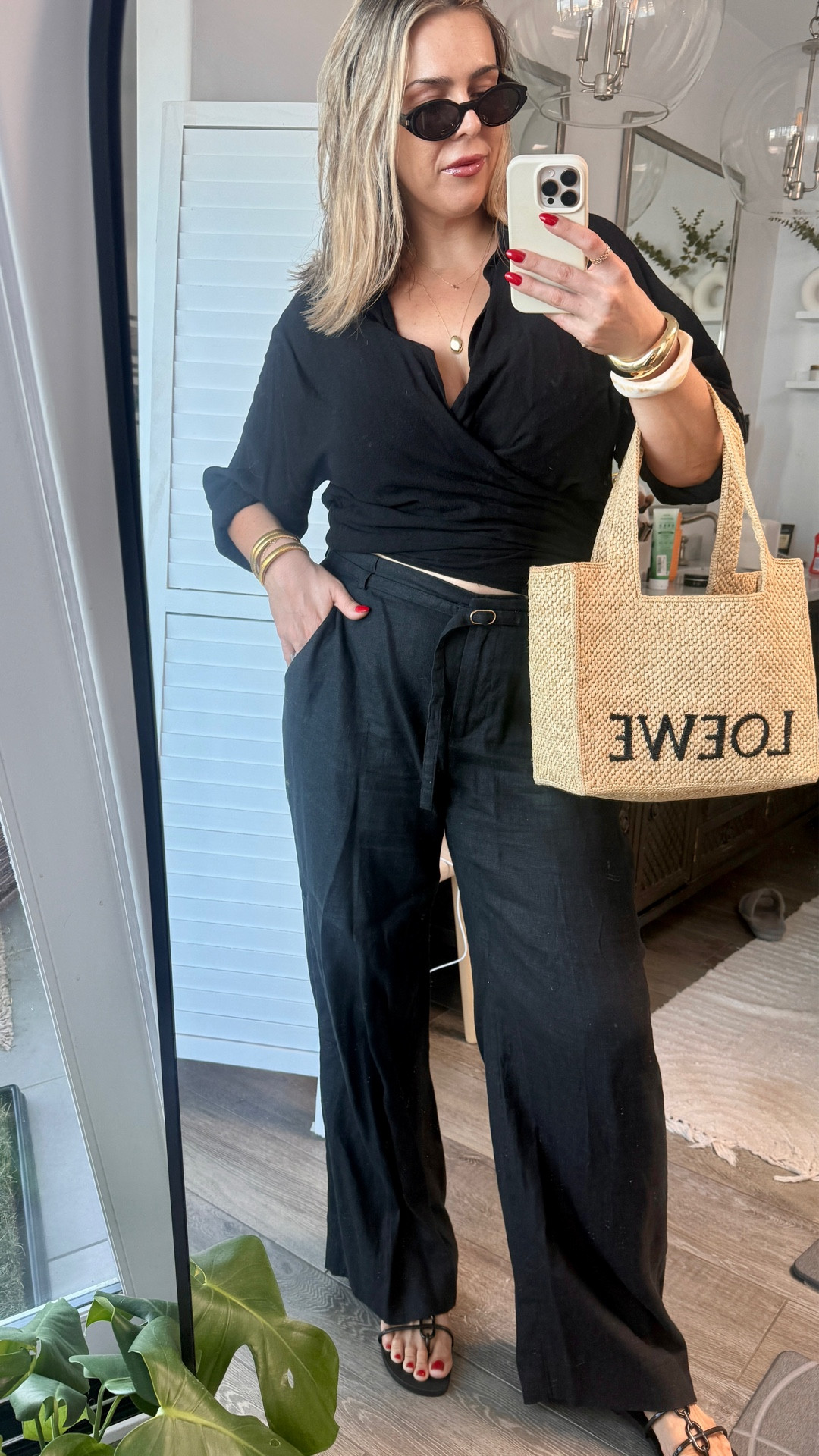 All black linen look! Wearing this over my bathing suit for a pool day this spring ￼

#LTKMidsize #LTKSwim #LTKTravel