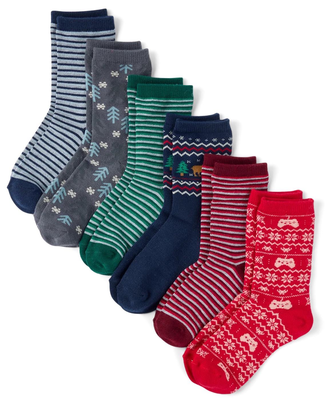 Boys Holiday Gamer Crew Socks 6-Pack - multi | The Children's Place