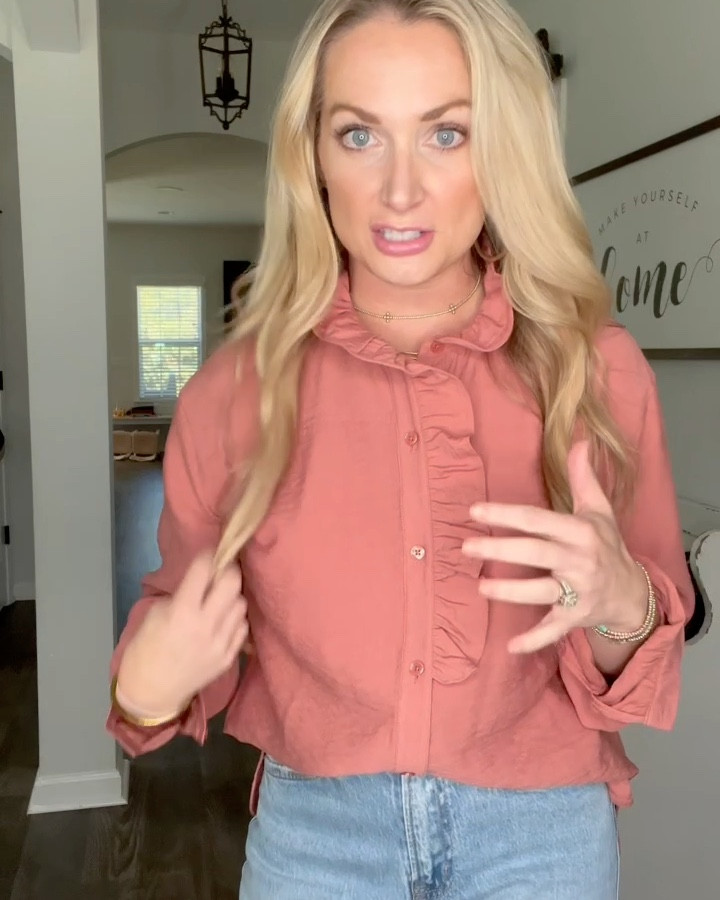 This shirt is hands down my favorite piece of mail I got today! 😂😍🙈 I am in love! Best fall blouse EVER! Comment DM for direct link and 30% off.

#LTKVideo #LTKSeasonal #LTKStyleTip