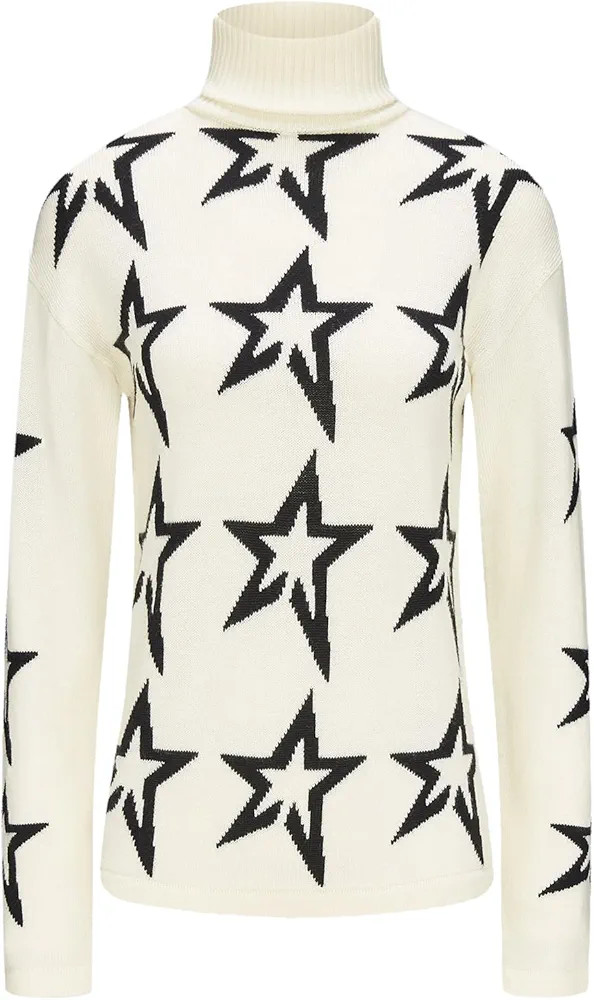 Amazon.com: Perfect Moment, Women’s Star Dust Sweater, S, Snow White/Black Star : Clothing, Sho... | Amazon (US)