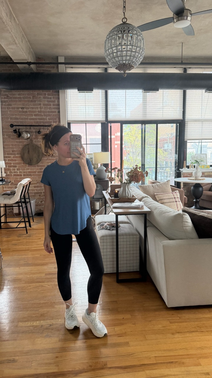Postpartum workout fit. I own this tee in multiple colors! Perfect length for leggings and true to size.

#LTKActive #LTKootd #LTKfitnessgoals