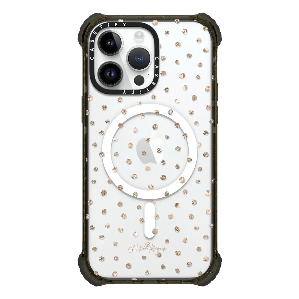 Girly Gold Dots by Nature Magick - Shimmery Gold Glitter Polka Dot + Clear | Casetify (Global)