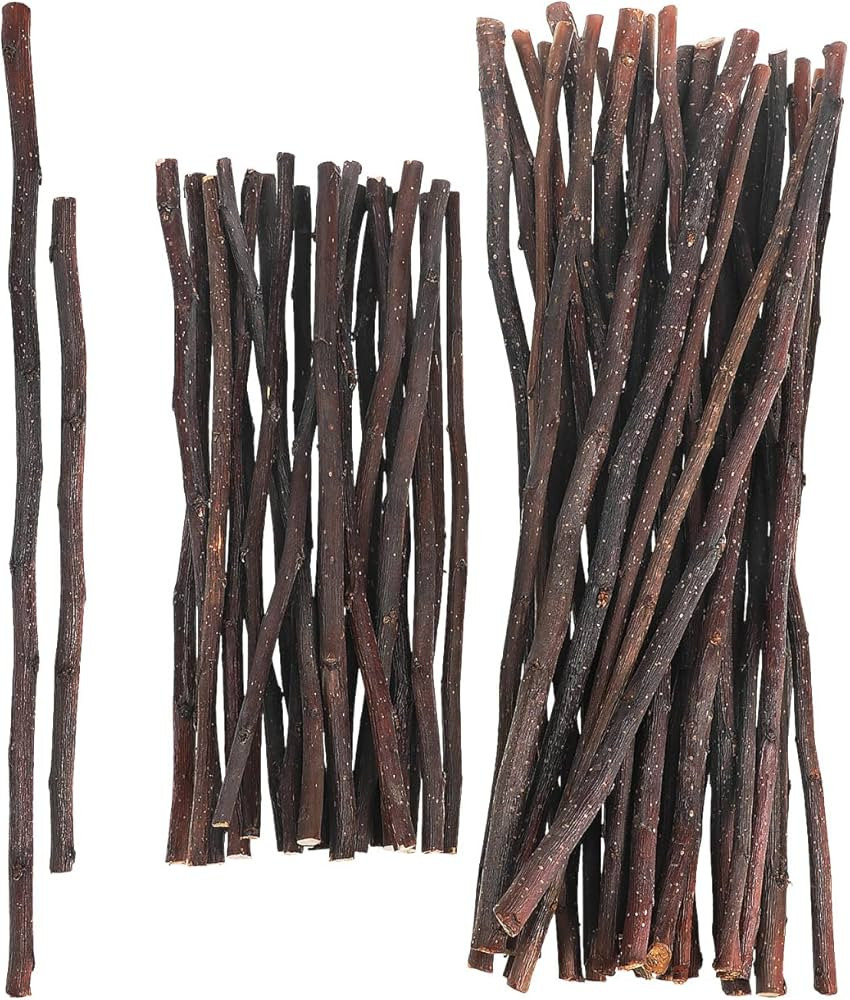 Craft Sticks, 50Pcs Wood Twigs for Crafts Wood Log Sticks Long Wooden Stick for Decoration, DIY C... | Amazon (US)