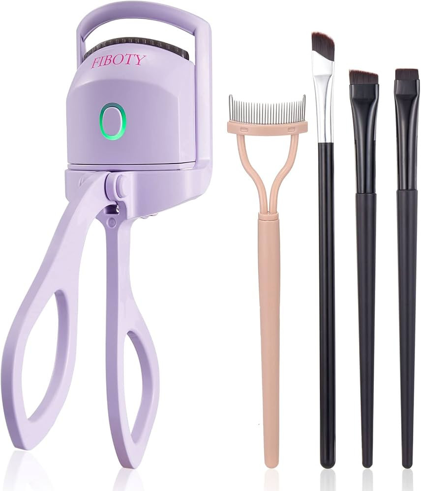 FIBOTY Heated Eyelash Curlers,Eyelash Curlers with Comb and Eyeliner Brushes, Heated Lash Curler ... | Amazon (US)