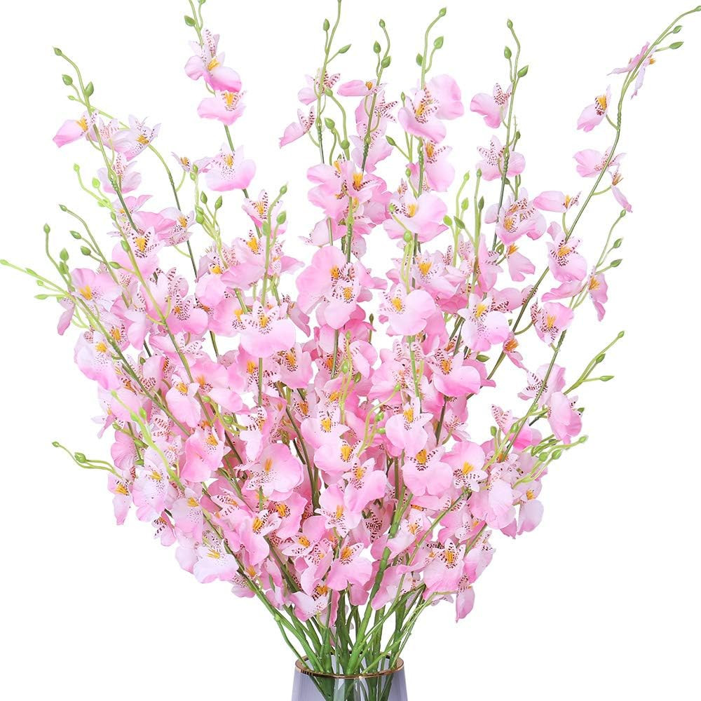 FENGRUIL 10 Pcs Artificial Orchids Flowers, 37’’ Long Stem Silk Flowers Arrangements Bouquet ... | Amazon (US)